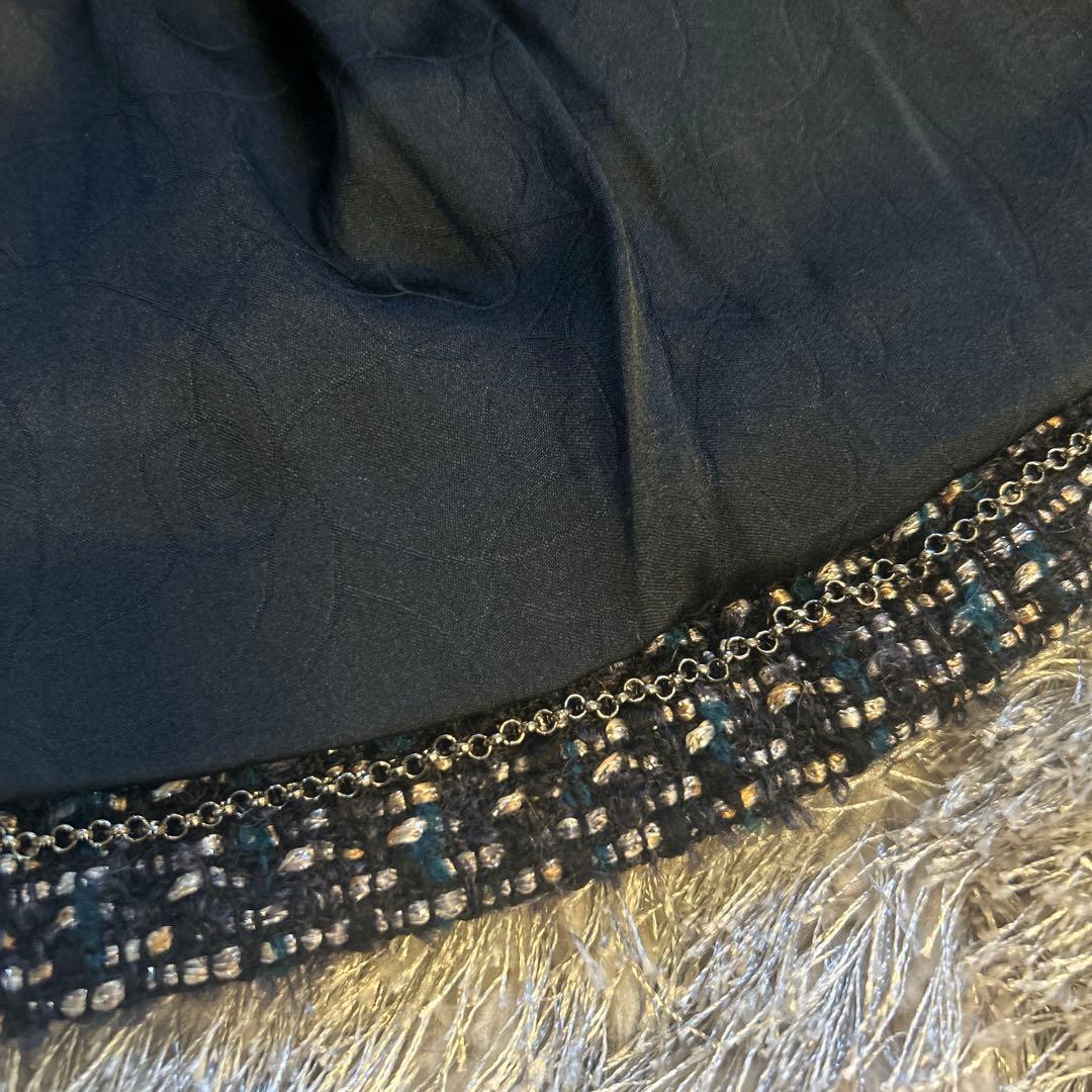 CHANEL ✴︎ネイビー ツイード ノーカラージャケット