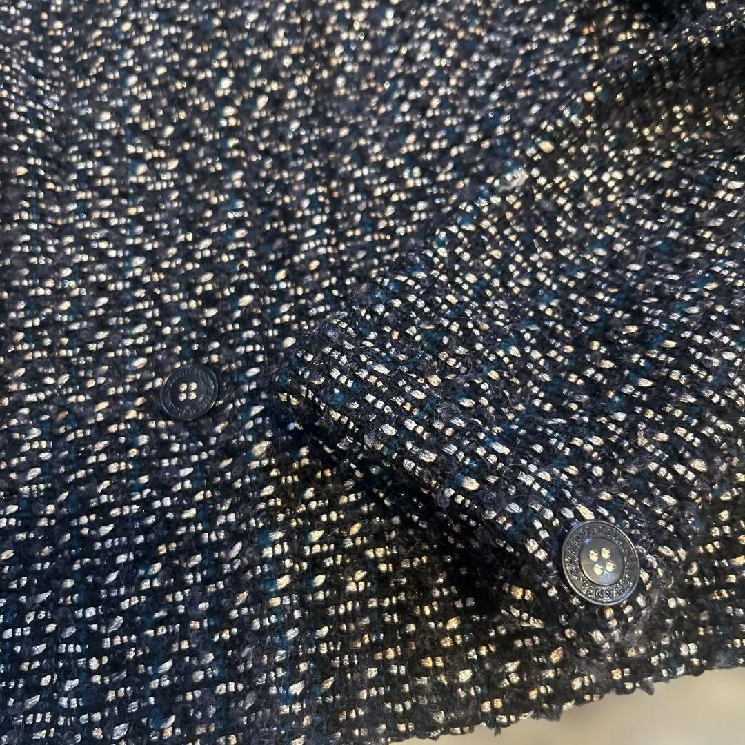 CHANEL ✴︎ネイビー ツイード ノーカラージャケット