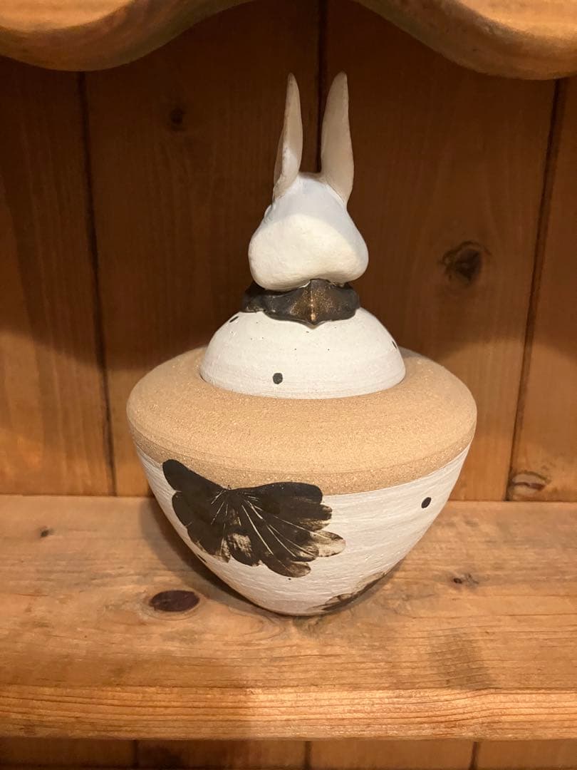 森安幸代acnepotterystudio うさぎカノプス壺キャニスター小物入れ