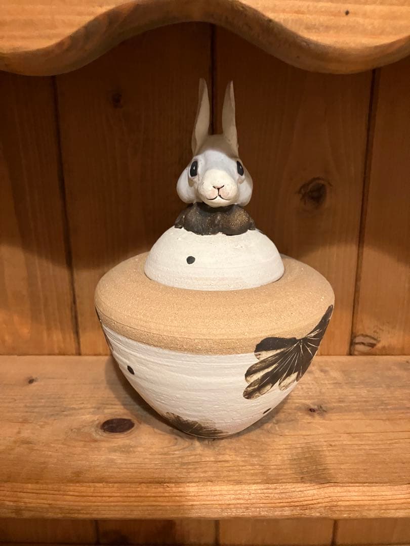 森安幸代acnepotterystudio うさぎカノプス壺キャニスター小物入れ