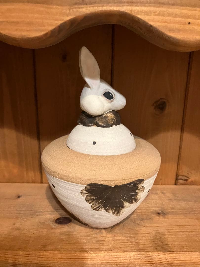 森安幸代acnepotterystudio うさぎカノプス壺キャニスター小物入れ