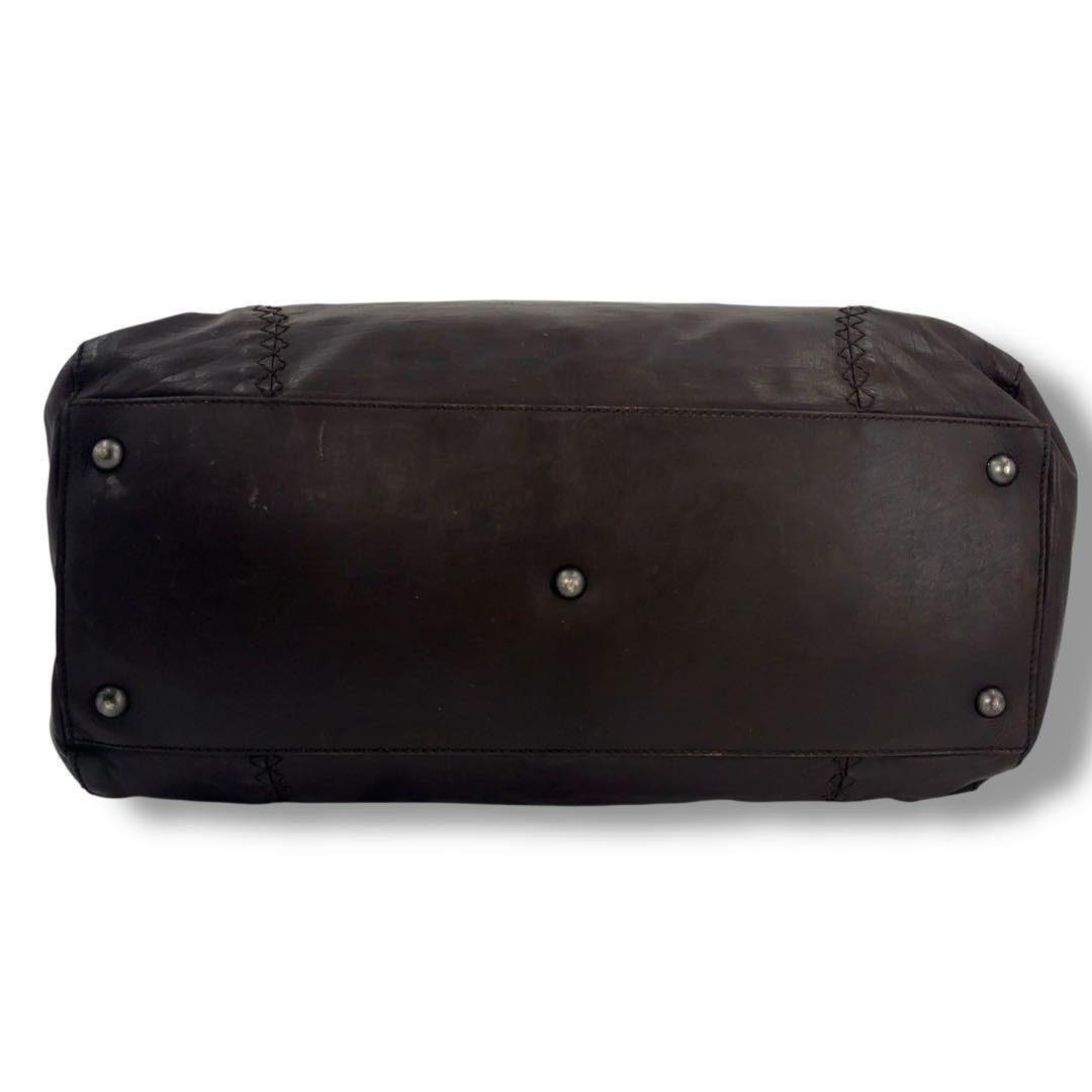 【高級】ボッテガヴェネタ ボストンバッグ イントレチャート レザー ブラウン