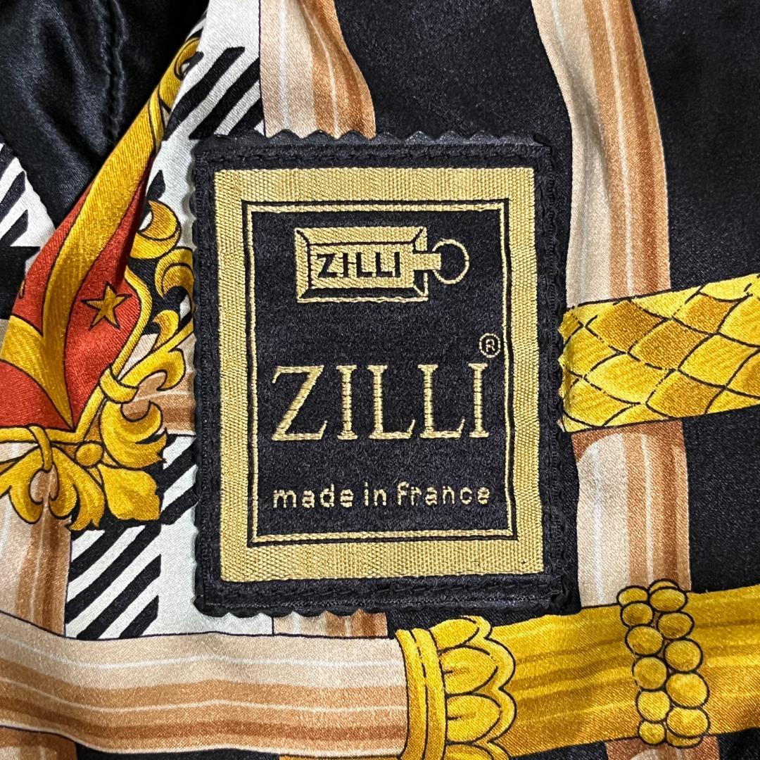 ZILLI フランス製 カシミヤ×シルク×ラムレザー 総柄 高級ジャケット XL