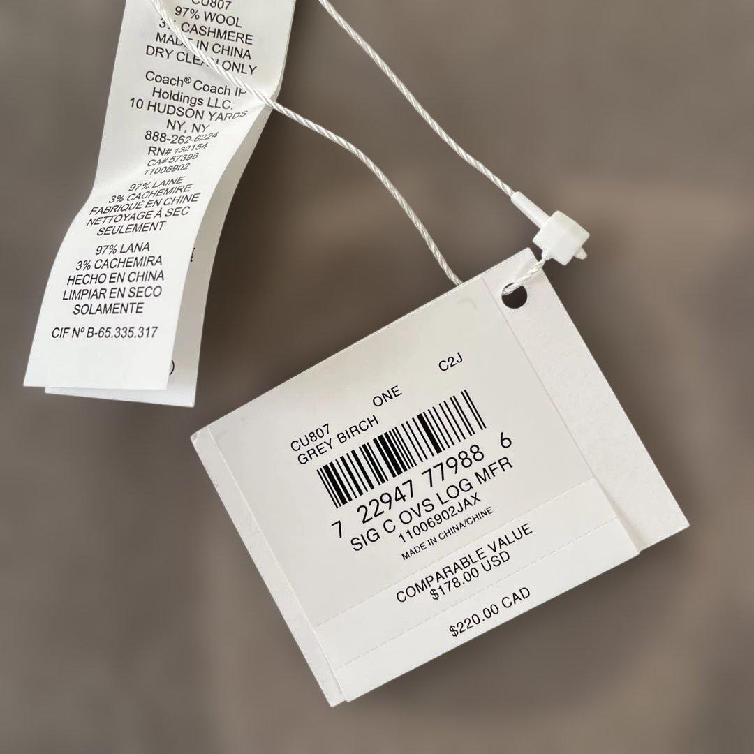 【タグ付き未使用】COACH シグネチャー マフラー ウール オーバーサイズ