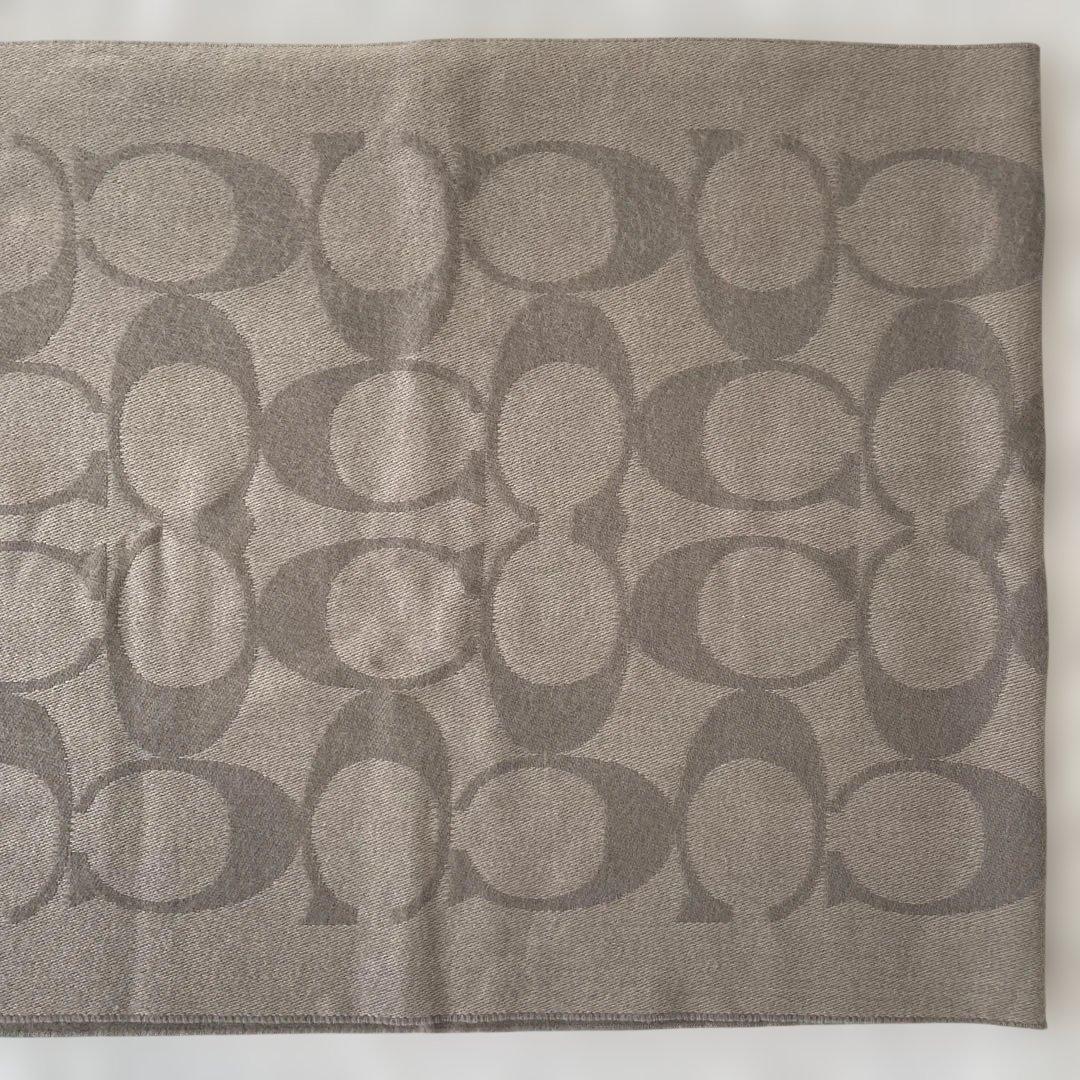 【タグ付き未使用】COACH シグネチャー マフラー ウール オーバーサイズ