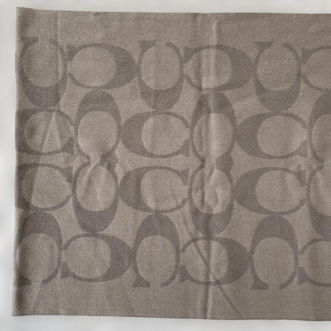 【タグ付き未使用】COACH シグネチャー マフラー ウール オーバーサイズ