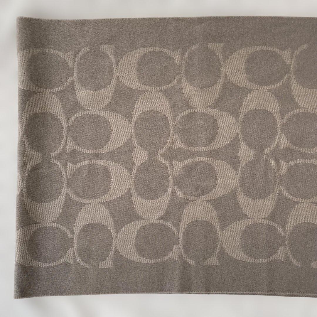 【タグ付き未使用】COACH シグネチャー マフラー ウール オーバーサイズ