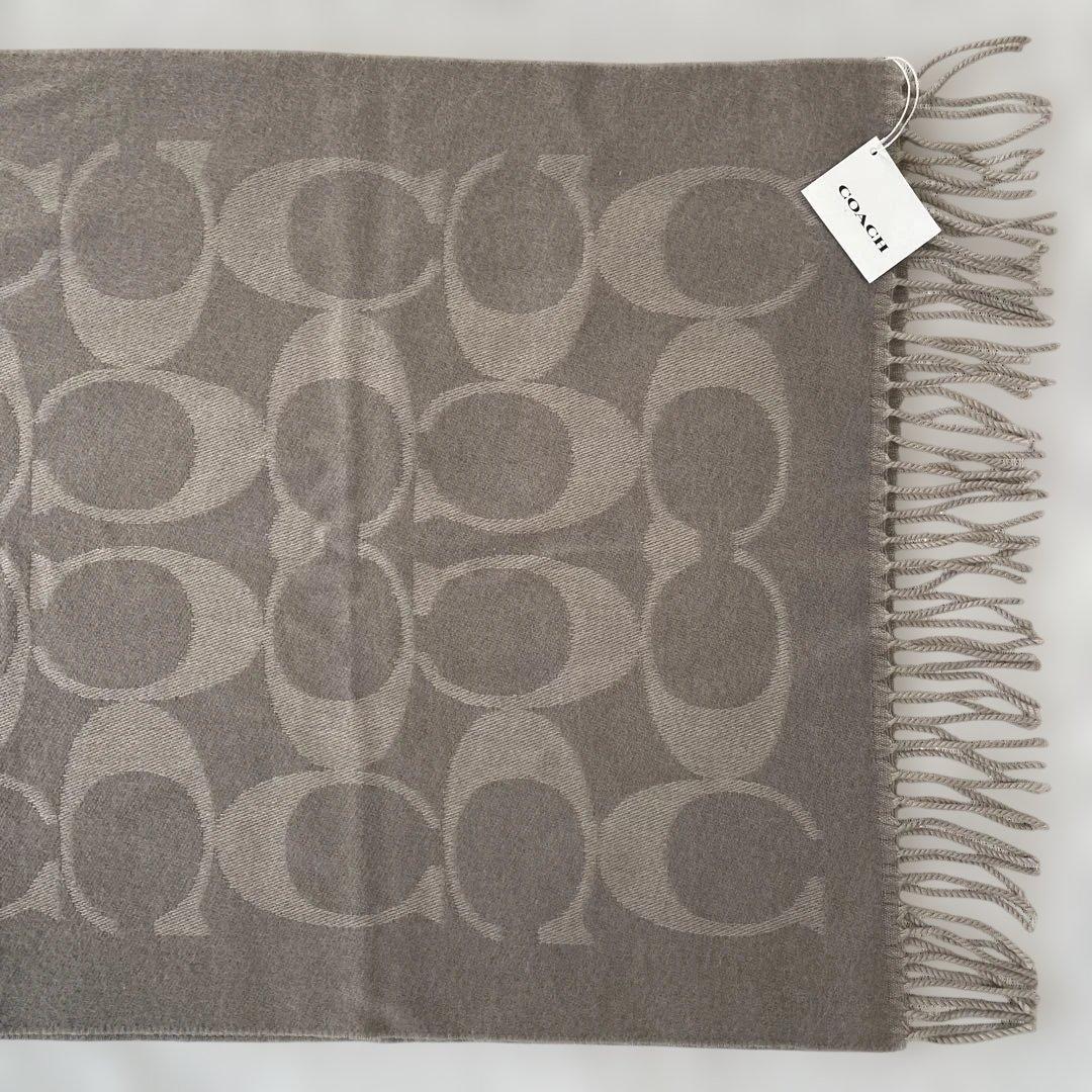 【タグ付き未使用】COACH シグネチャー マフラー ウール オーバーサイズ