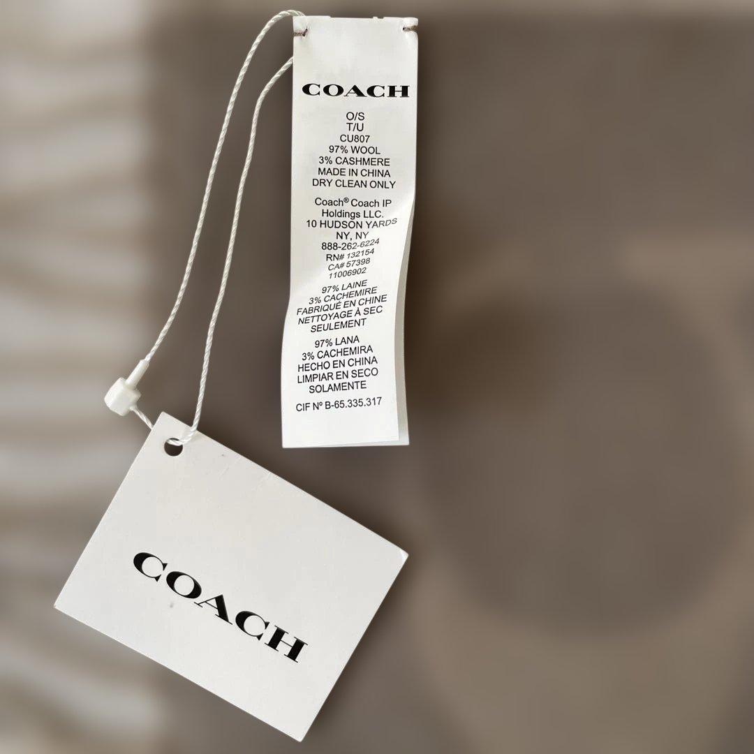 【タグ付き未使用】COACH シグネチャー マフラー ウール オーバーサイズ
