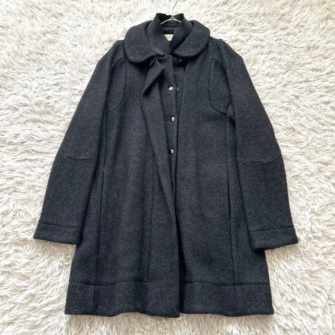 MARNI マルニ　ダブルカラー ウールツイードデザインコート 38