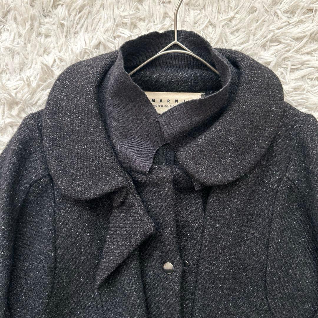 MARNI マルニ　ダブルカラー ウールツイードデザインコート 38