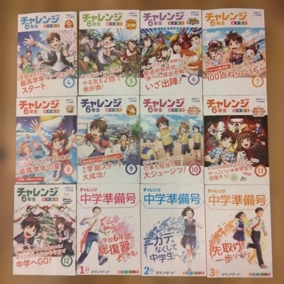 進研ゼミ小学６年生　１年分まとめ売り