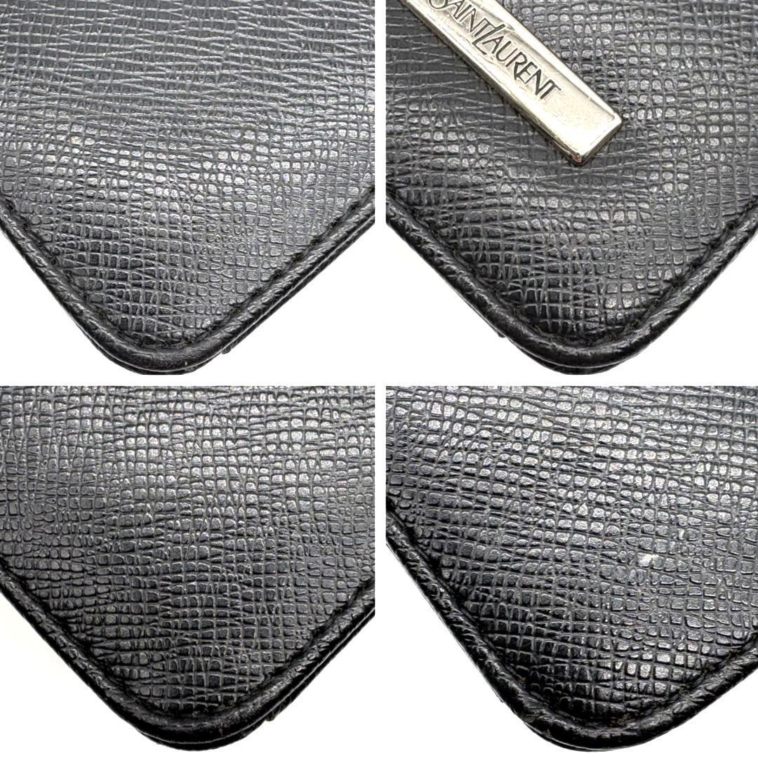 YSL　イヴサンローラン　クラッチバッグ　セカンドバッグ　ブラック　レザー　黒