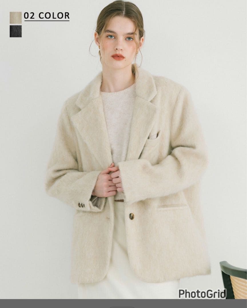 値下げ　完売品　ベースメント　フワフワ素材 クリーム色 チェスターコート