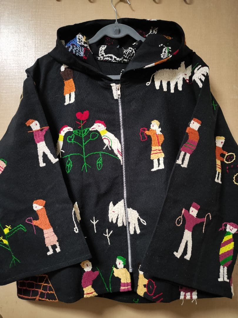 エスニック　パーカー　ナカ族パーカー　手刺繍　男女共用　新品　タイ製5