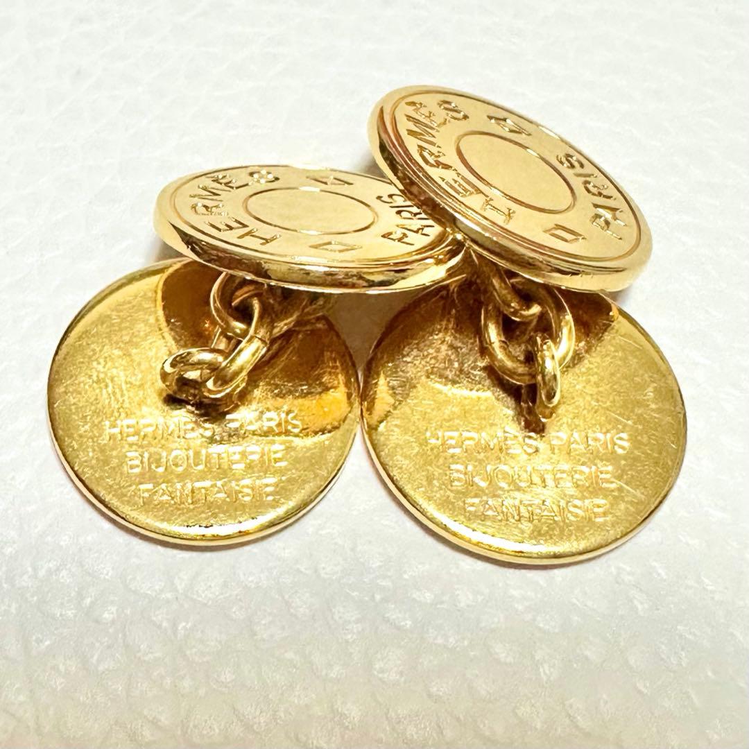 美品✨HERMES エルメス カフス ボタン セリエ ゴールド 箱有り メンズ