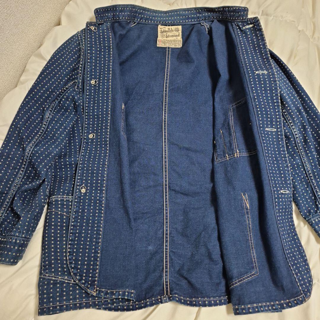 パ*ン様 稀少旧マッコイダブルダイヤモンドスターウォバッシュワークコート36