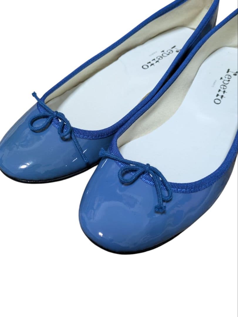 レペット エナメル　バレエシューズ/フラット/リボン 40　レア色