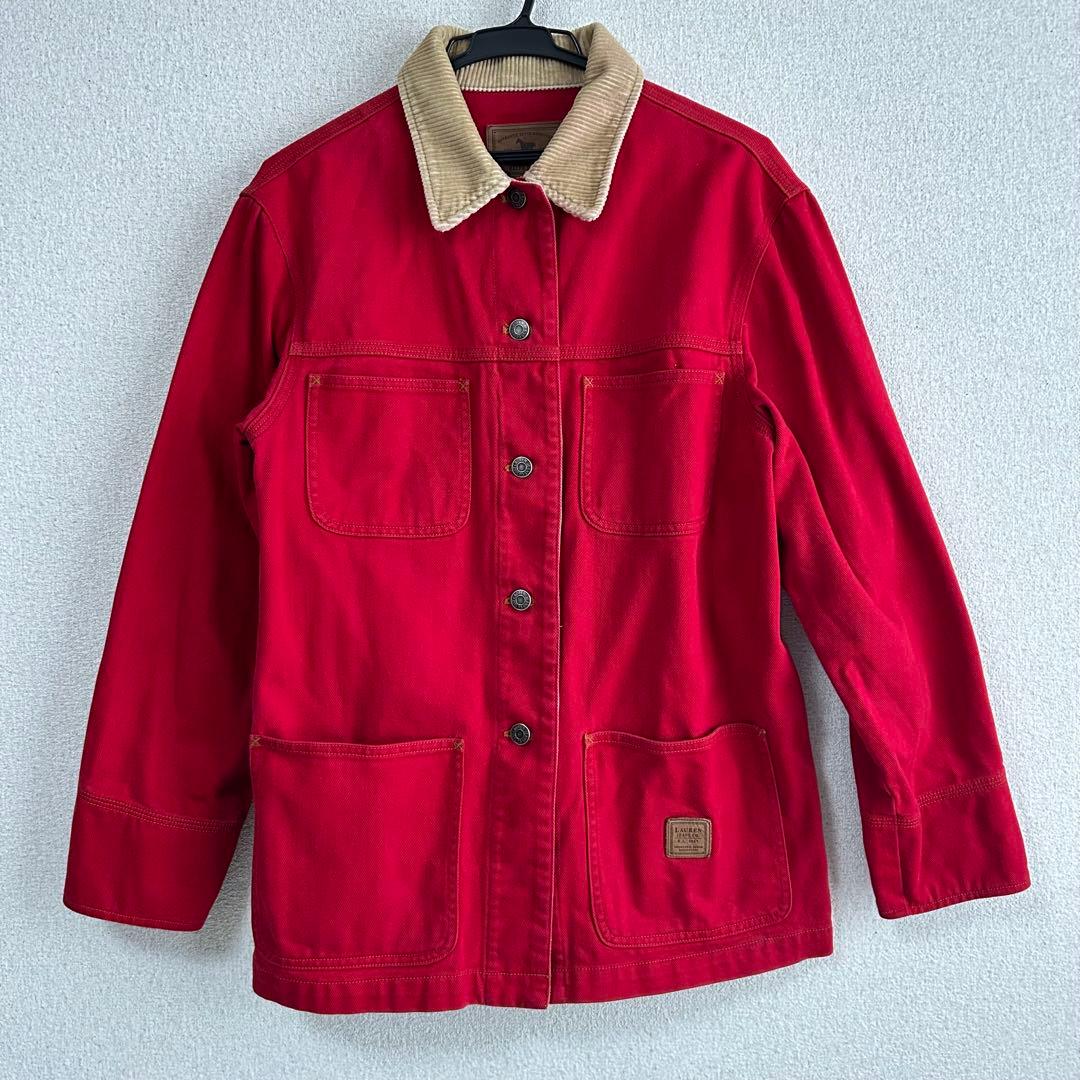 【美品】LAUREN JEANS Co. ラルフローレン　カバーオール　赤　M