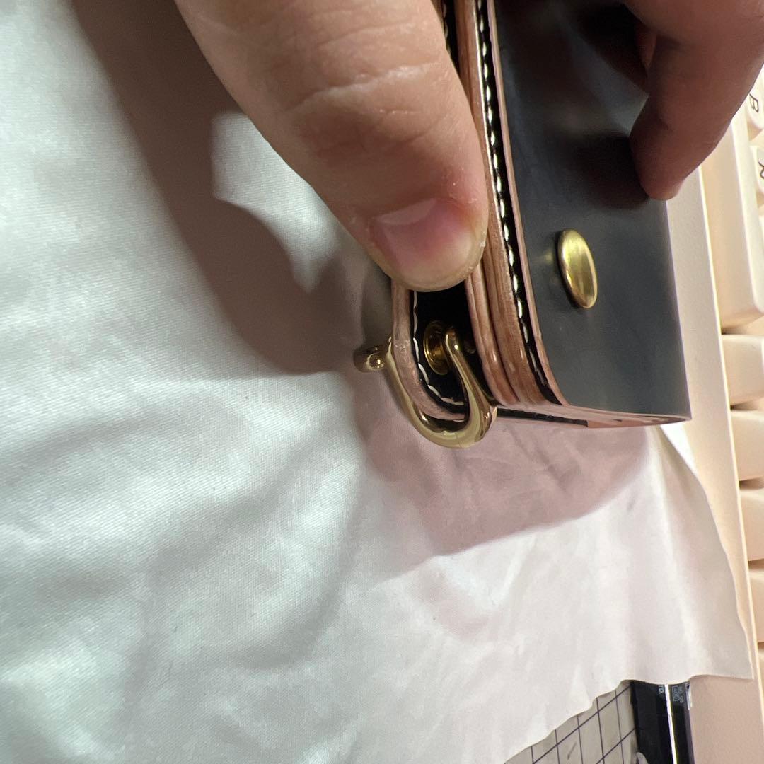 トラッカーウォレット 新喜皮革製 コードバン 蝋引き　ハンドメイド