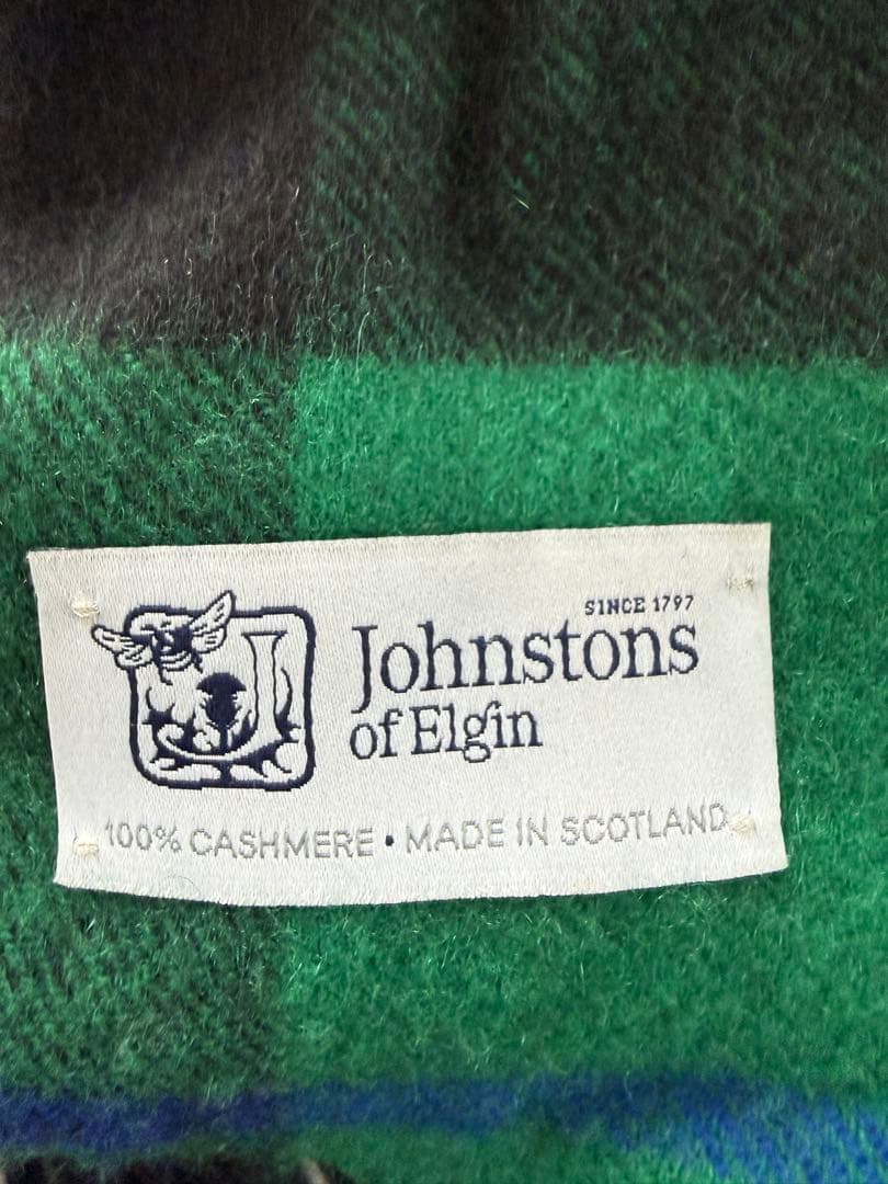 ジョンストンズ カシミヤ中判ストール　マフラー　べアード
