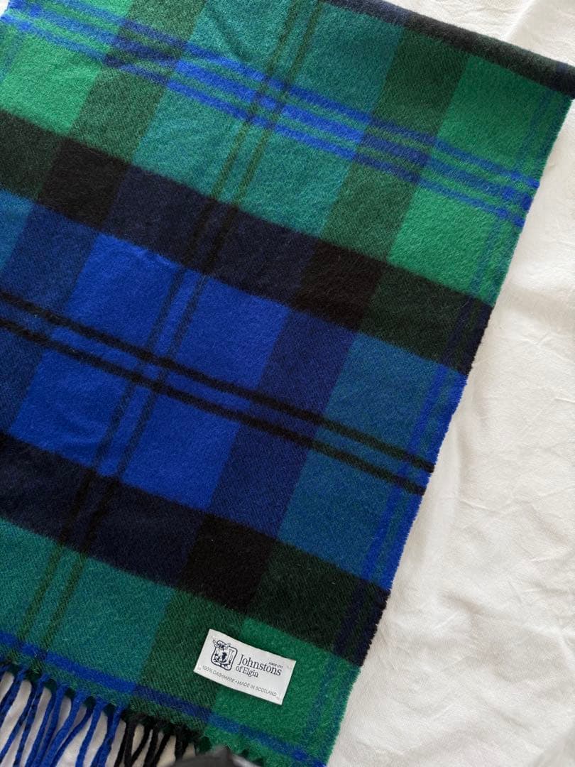 ジョンストンズ カシミヤ中判ストール　マフラー　べアード