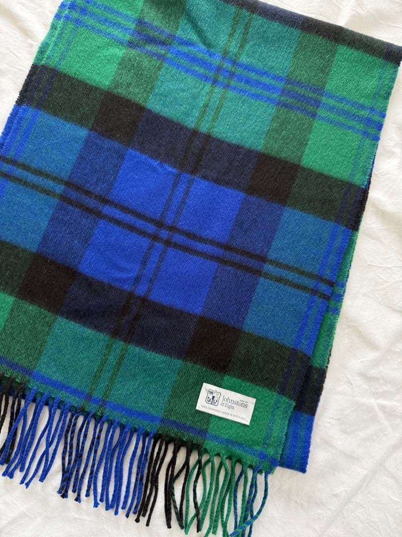 ジョンストンズ カシミヤ中判ストール　マフラー　べアード