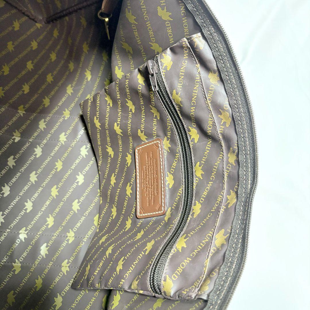 極美品✨ ハンティングワールド サファリ ボストンバッグ 大容量 レザーパッチ