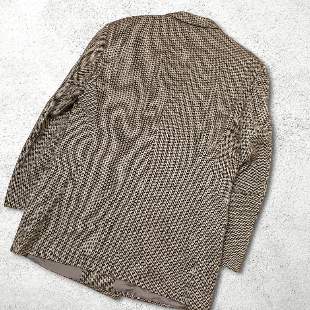 美品【ジョルジオアルマーニ】カシミヤ100% ダブルジャケット 50 黒タグ伊製