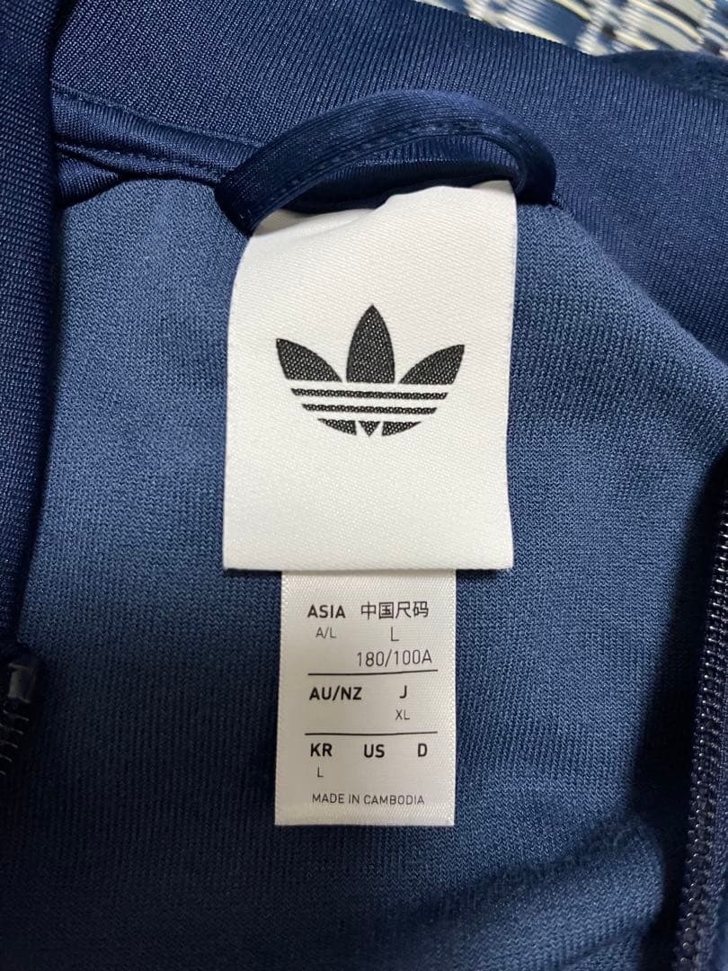 アディダス ベロア トラックジャケット L ネイビー