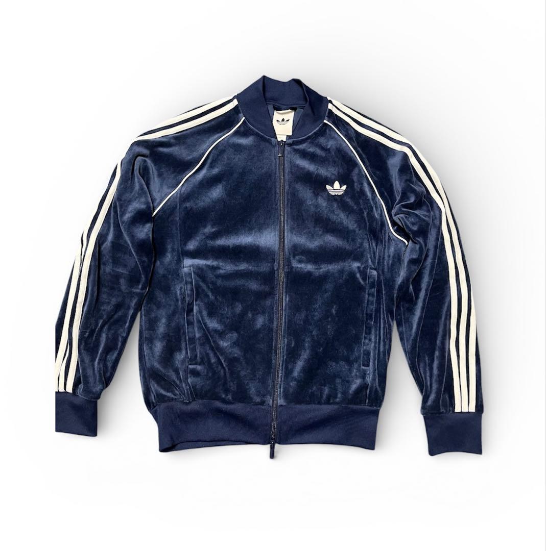アディダス ベロア トラックジャケット L ネイビー