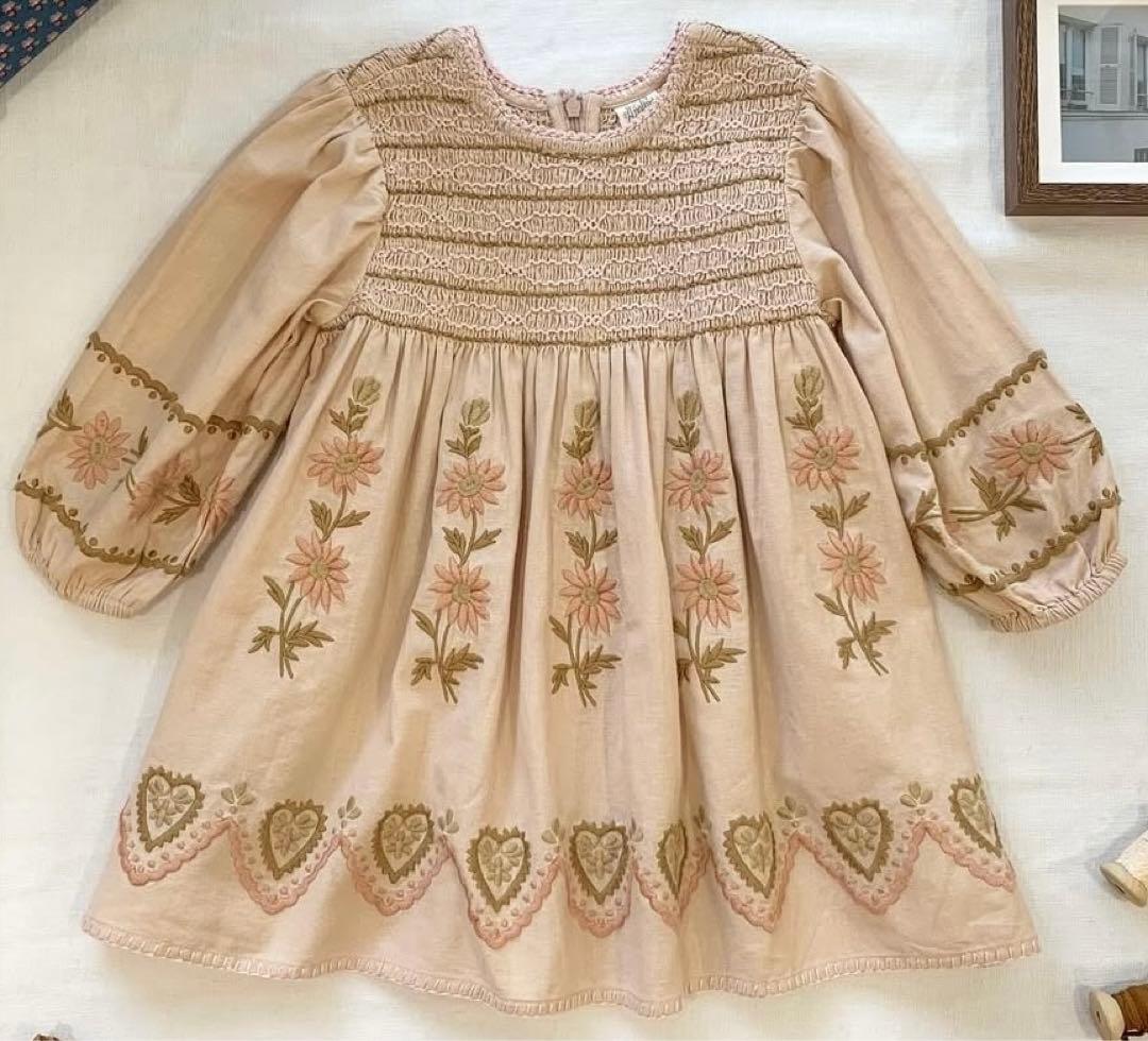 【新品】Apolina Penny Smock Dress pink 5-7