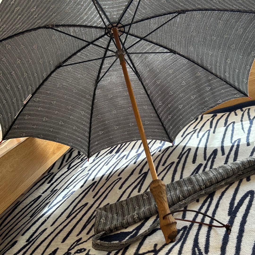 【未使用】イイダ傘店　KITAYA 日傘・長傘　猫　グレー