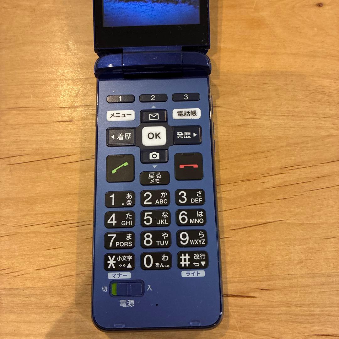 美品 au ガラホ 京セラ かんたんケータイ KYF43ロイヤルブルー