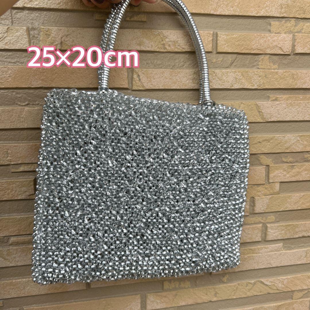 ビーズ バッグ 25×20cm ワイヤーバッグ ミディアム アンテプリマ風