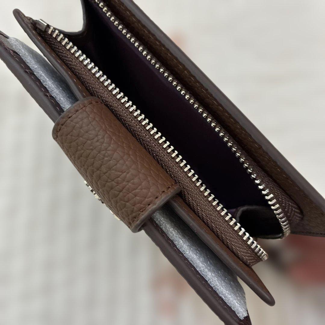 【新品未使用】COACH コーチ　ミディアムコーナージップウォレット　茶