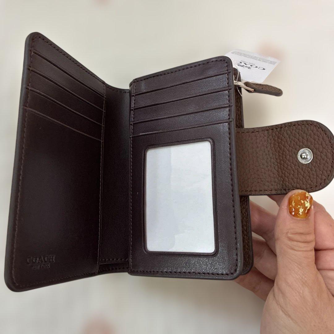 【新品未使用】COACH コーチ　ミディアムコーナージップウォレット　茶