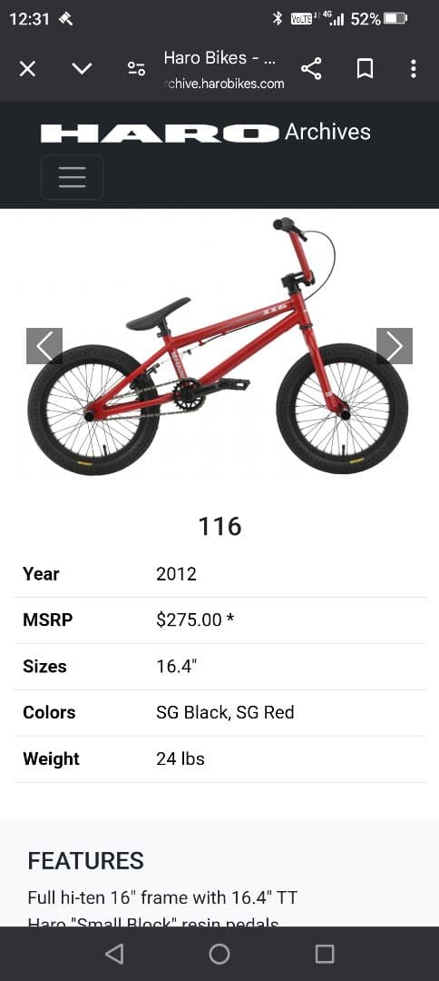 子供用BMX HARO 116 新品パーツ多数　本物がわかる子供さんに！