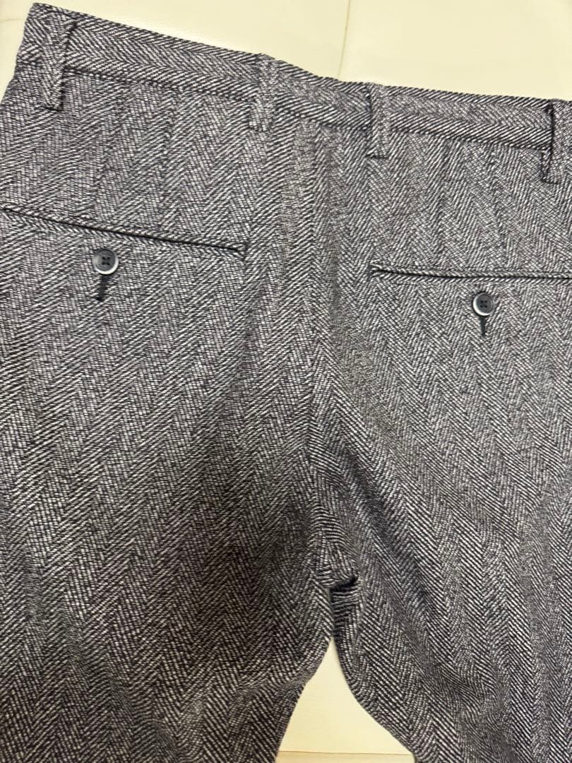 未使用品　SOLIDO スリムフィットパンツ ヘリンボーン柄 黒、グレー2本組