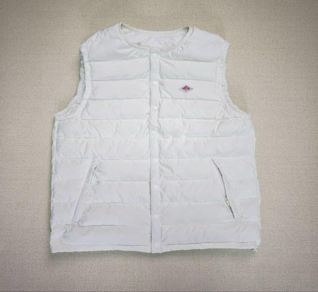 DANTON ナイロンタフタ ノーカラーインナーダウンベスト