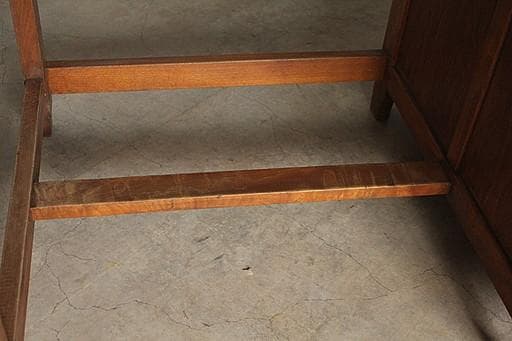 古い木製の片袖机　引き出し5杯　ワークデスク