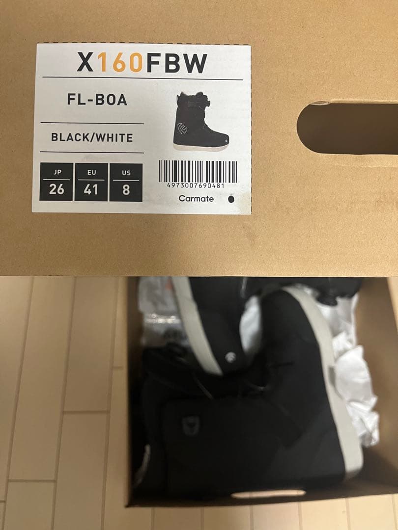 X160FBW FL-BOA ブラック/ホワイト 26cm