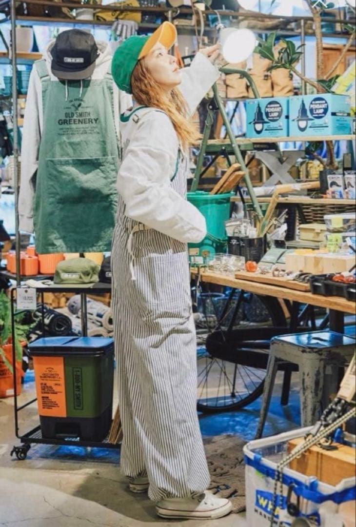 ストライプサロペット　L