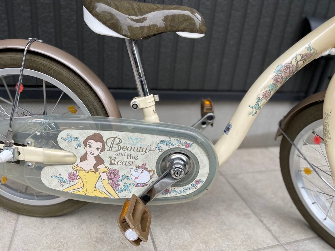 トイザらス 子供用自転車 旧型 ディズニー 美女と野獣 ベルS 補助輪付き自転車