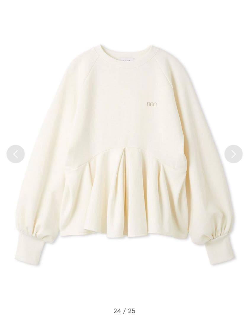 emmi ペプラムラメ裏毛プルオーバー