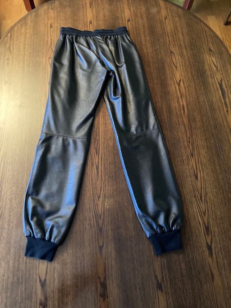 DOLCHE&GABBANA新品タグ付BLACKレザージョガーパンツmen's可