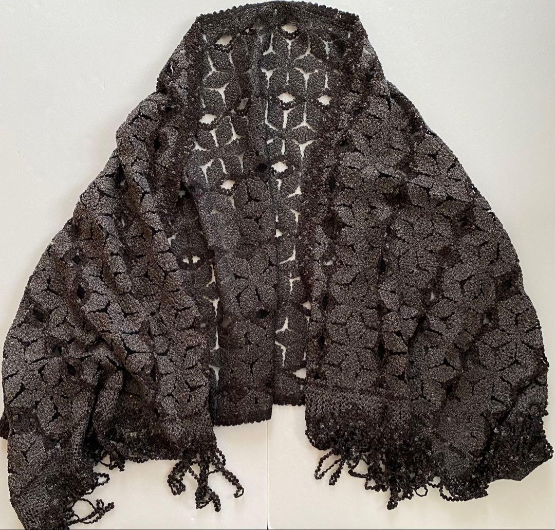 新品◆MUGETSU 無月 特選結城絣 高級ショール ストール シルク100%