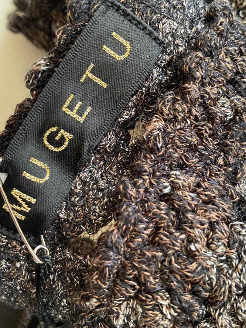 新品◆MUGETSU 無月 特選結城絣 高級ショール ストール シルク100%