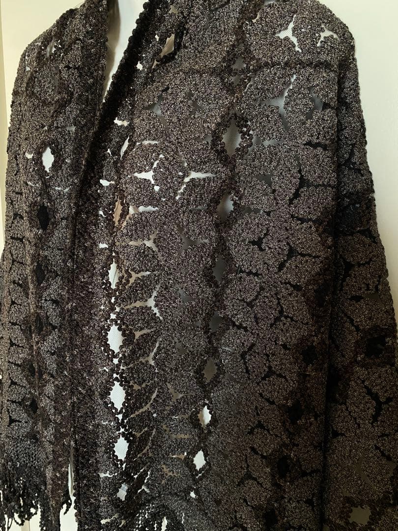 新品◆MUGETSU 無月 特選結城絣 高級ショール ストール シルク100%