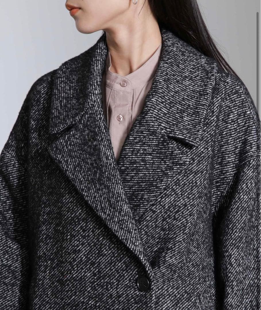 今期！ナノ・ユニバース] オーバーサイズ ツイード コート レディース